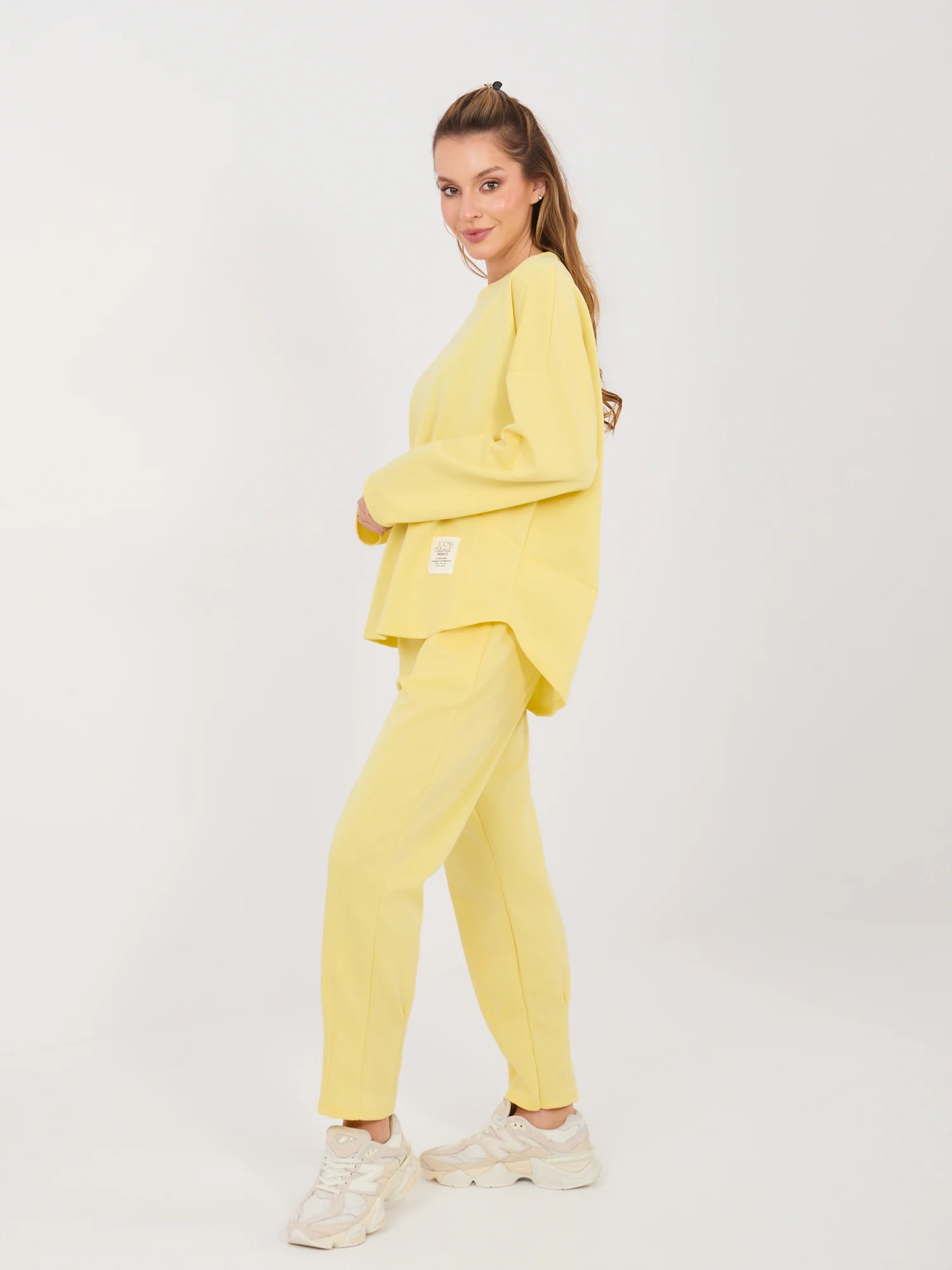 Compleu Dama Maneca lunga, Conica, RUE PARIS, Galben Casual - imagine 8