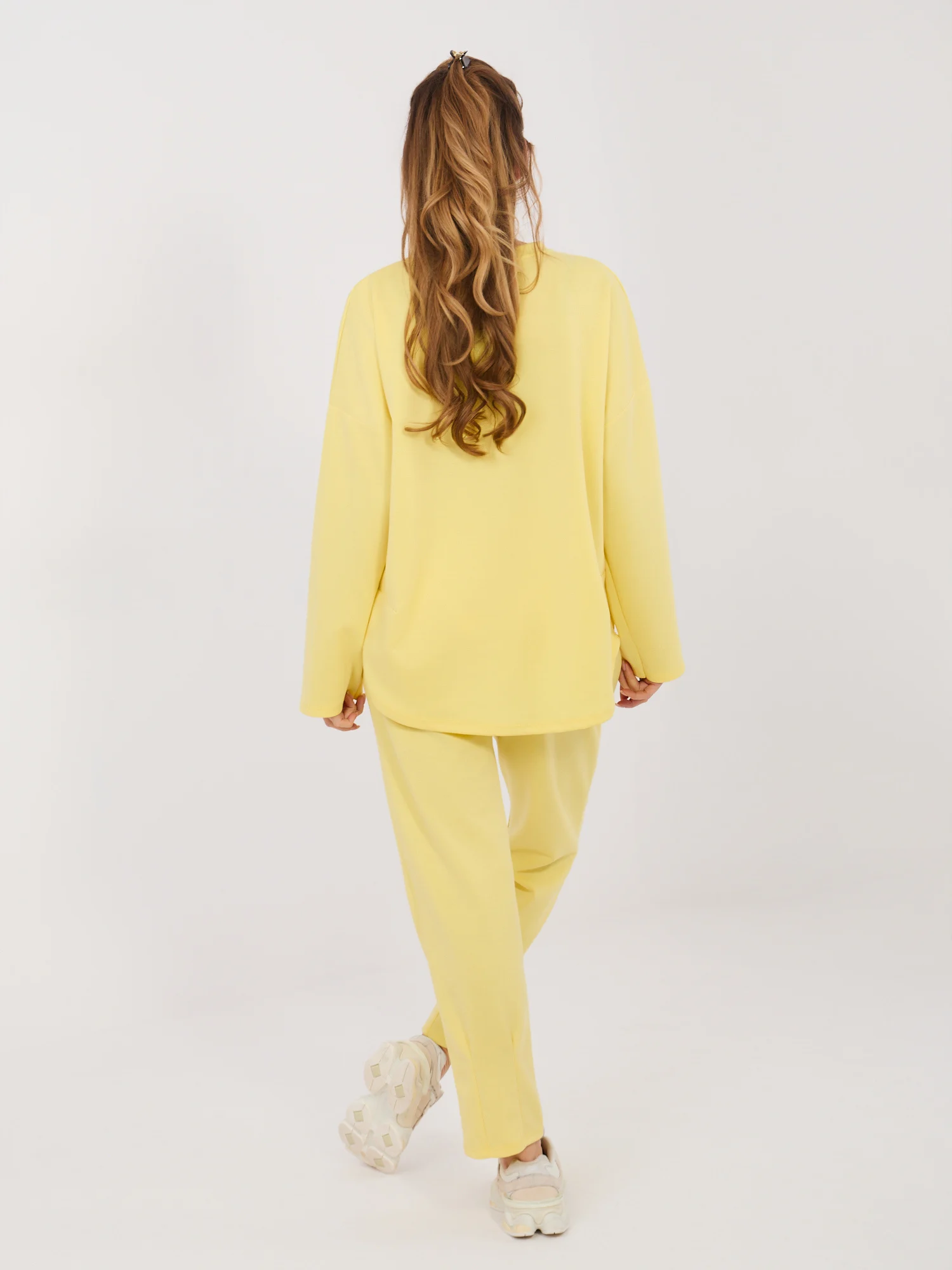 Compleu Dama Maneca lunga, Conica, RUE PARIS, Galben Casual - imagine 7
