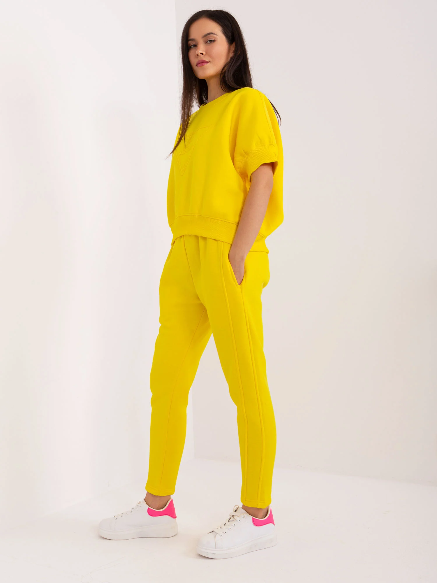 Compleu Dama Mini, Conica, Wow Donna, Galben Casual - imagine 4