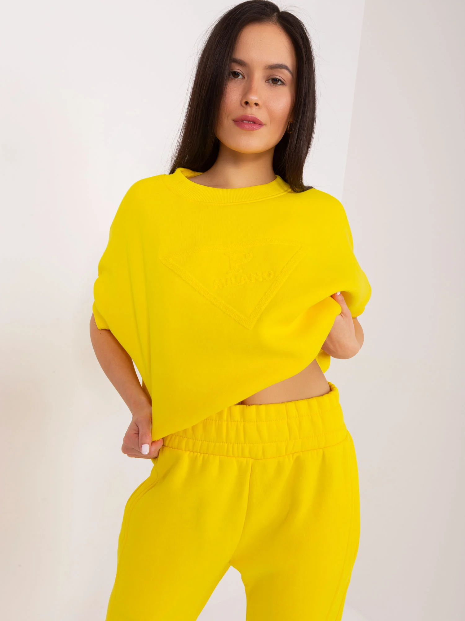 Compleu Dama Mini, Conica, Wow Donna, Galben Casual - imagine 3