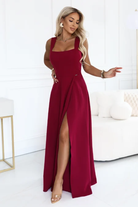 Rochie Dama Maxi, Geometric, Numoco, Bordo de Seara