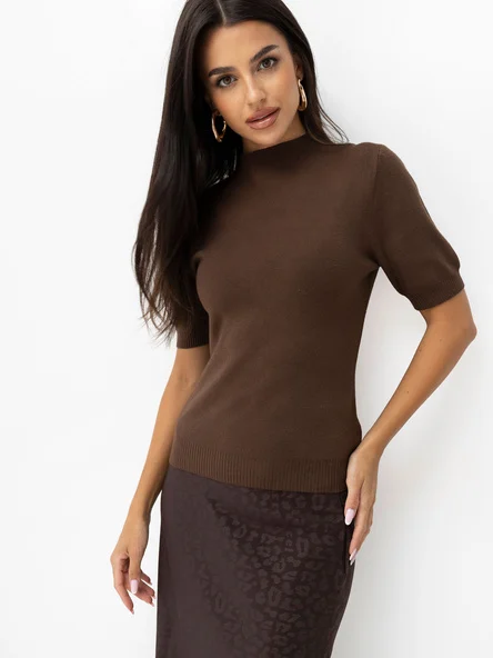 Pulover Dama Mini, Guler inalt, Maro Eleganta Office