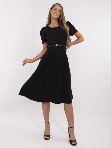 Rochie Dama Midi, Lejera, ITALY MODA, Negru Eleganta Office