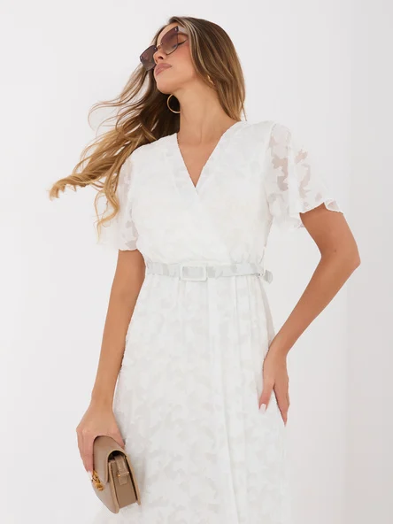 Rochie Dama Midi, Lejera, RUE PARIS, Ecru Eleganta Office