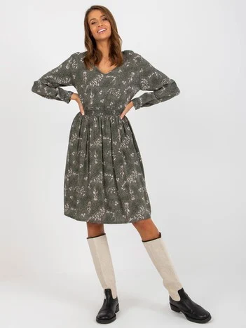 Rochie Dama Maxi, Lejera, Fresh Made, Khaki Eleganta Office