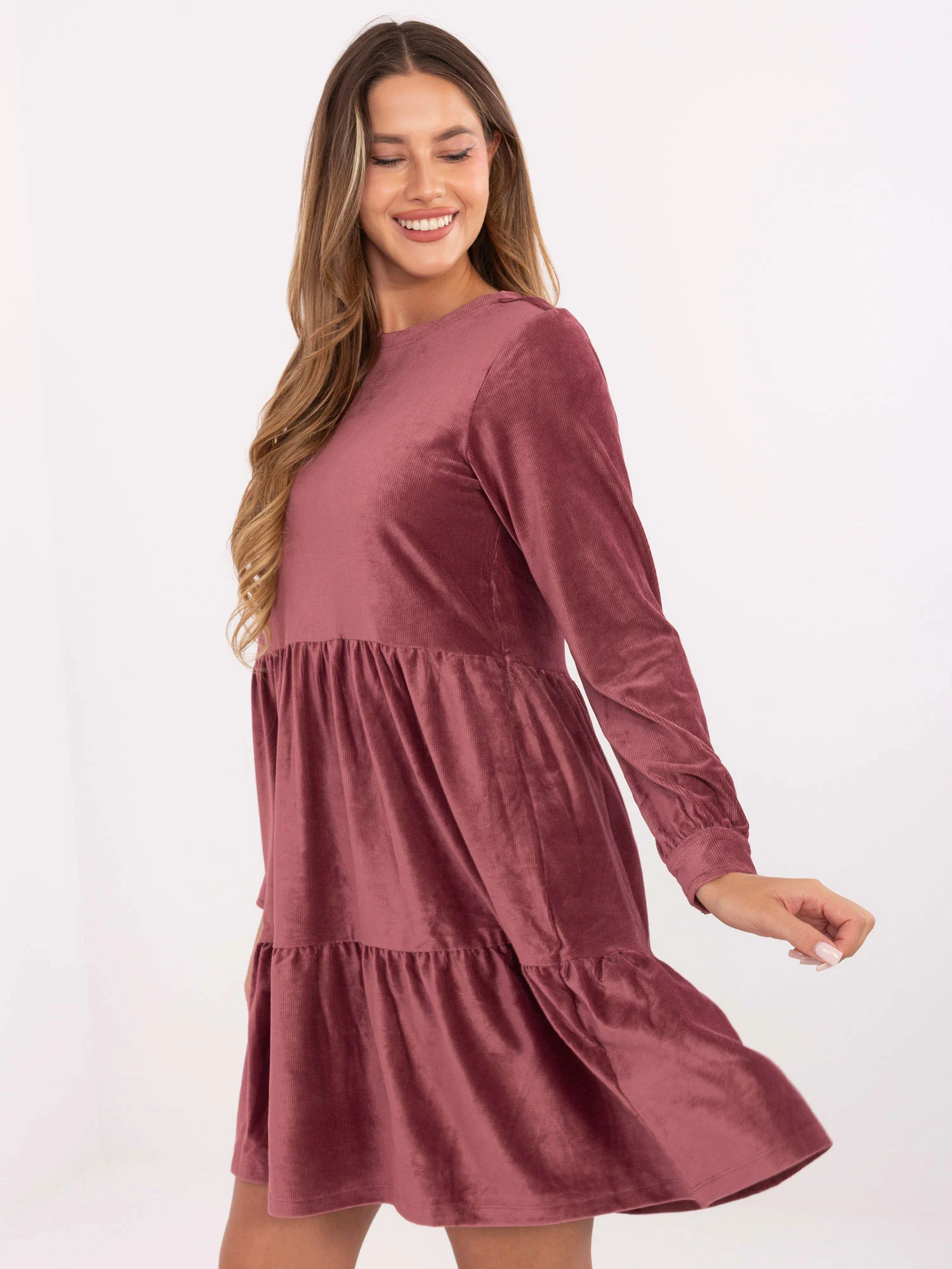 Rochie Dama Maxi, Lejera, Sublevel, Roz - Image 5