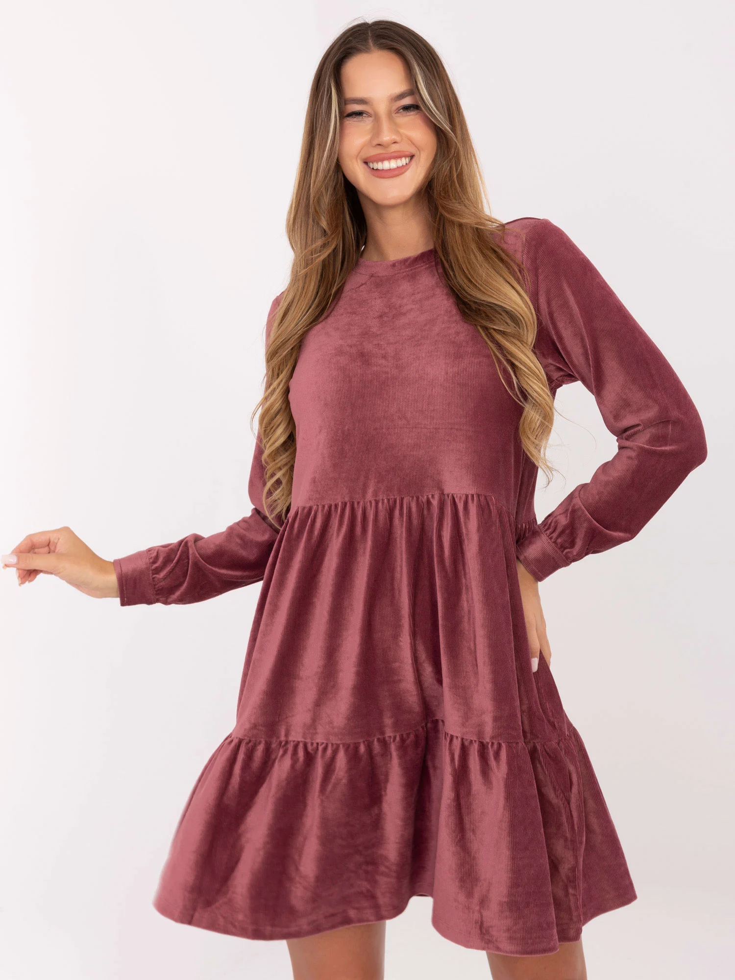 Rochie Dama Maxi, Lejera, Sublevel, Roz - Image 4