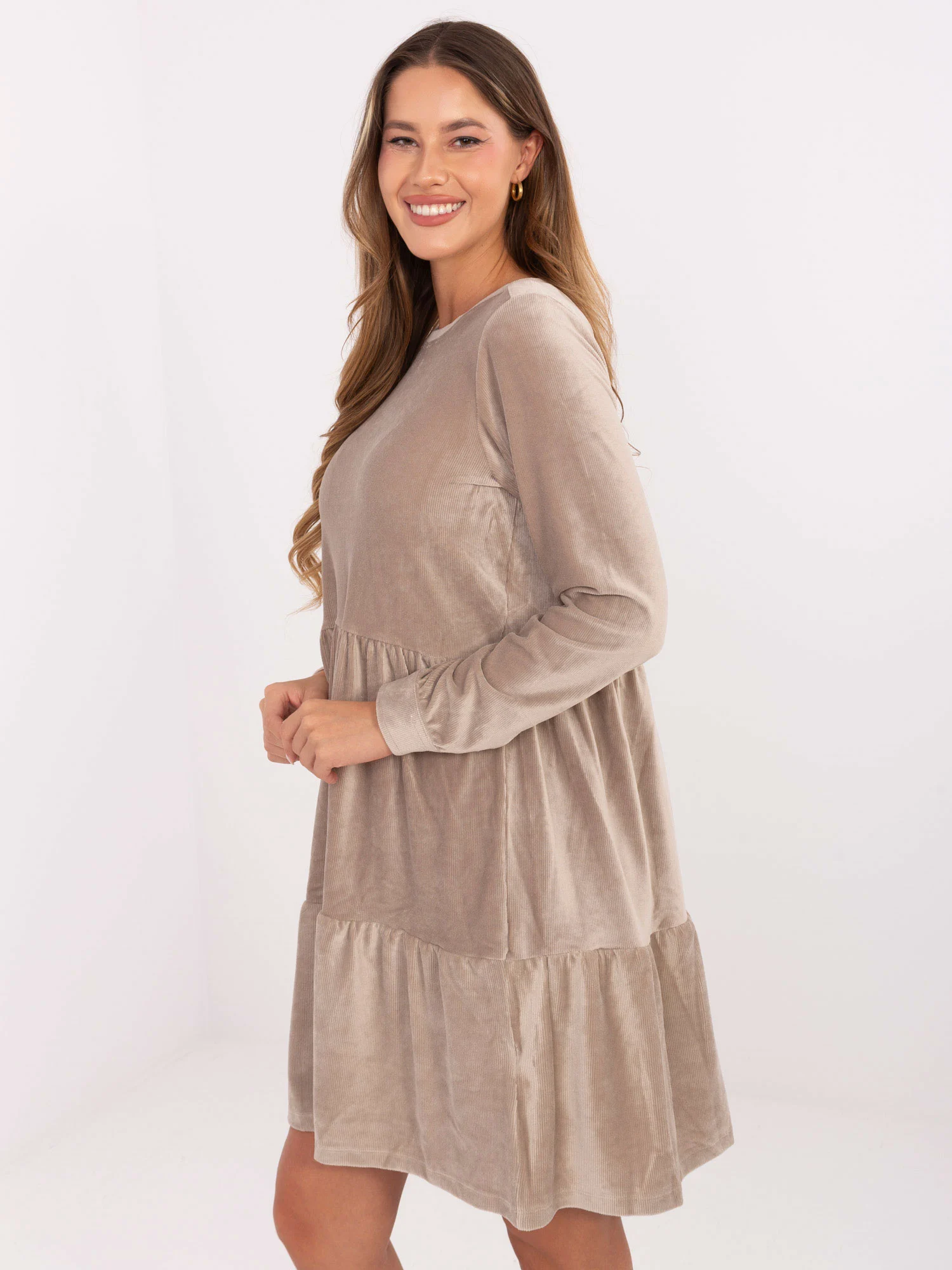 Rochie Dama Maxi, Lejera, Sublevel, Bej - Image 2