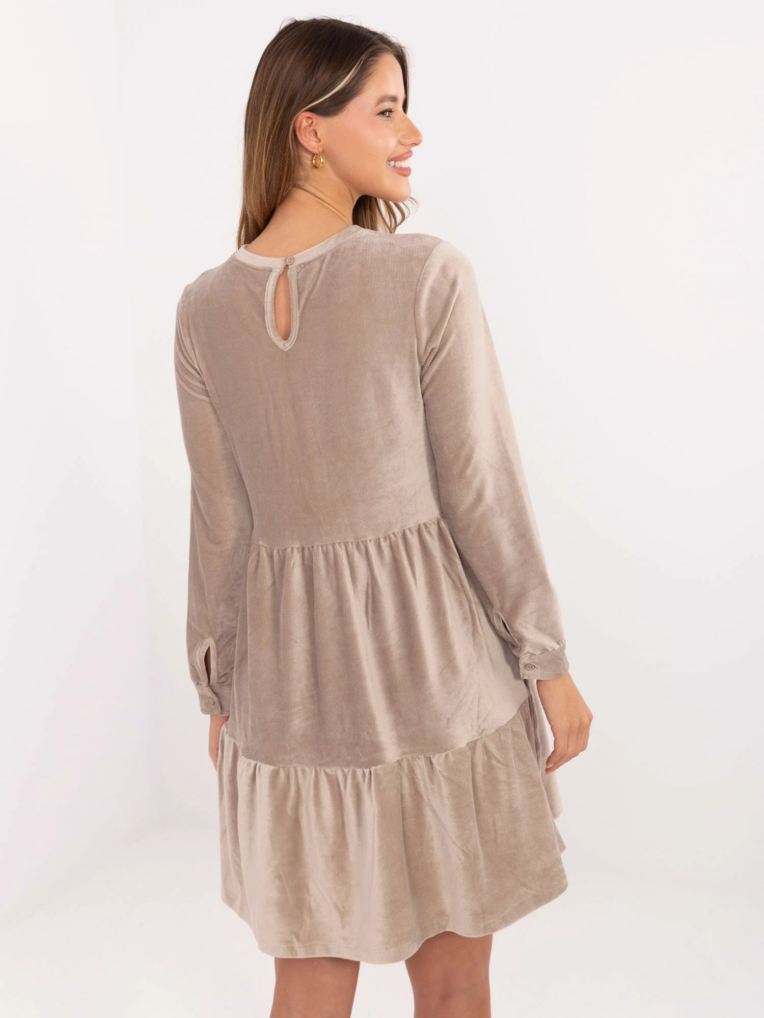 Rochie Dama Maxi, Lejera, Sublevel, Bej - Image 5