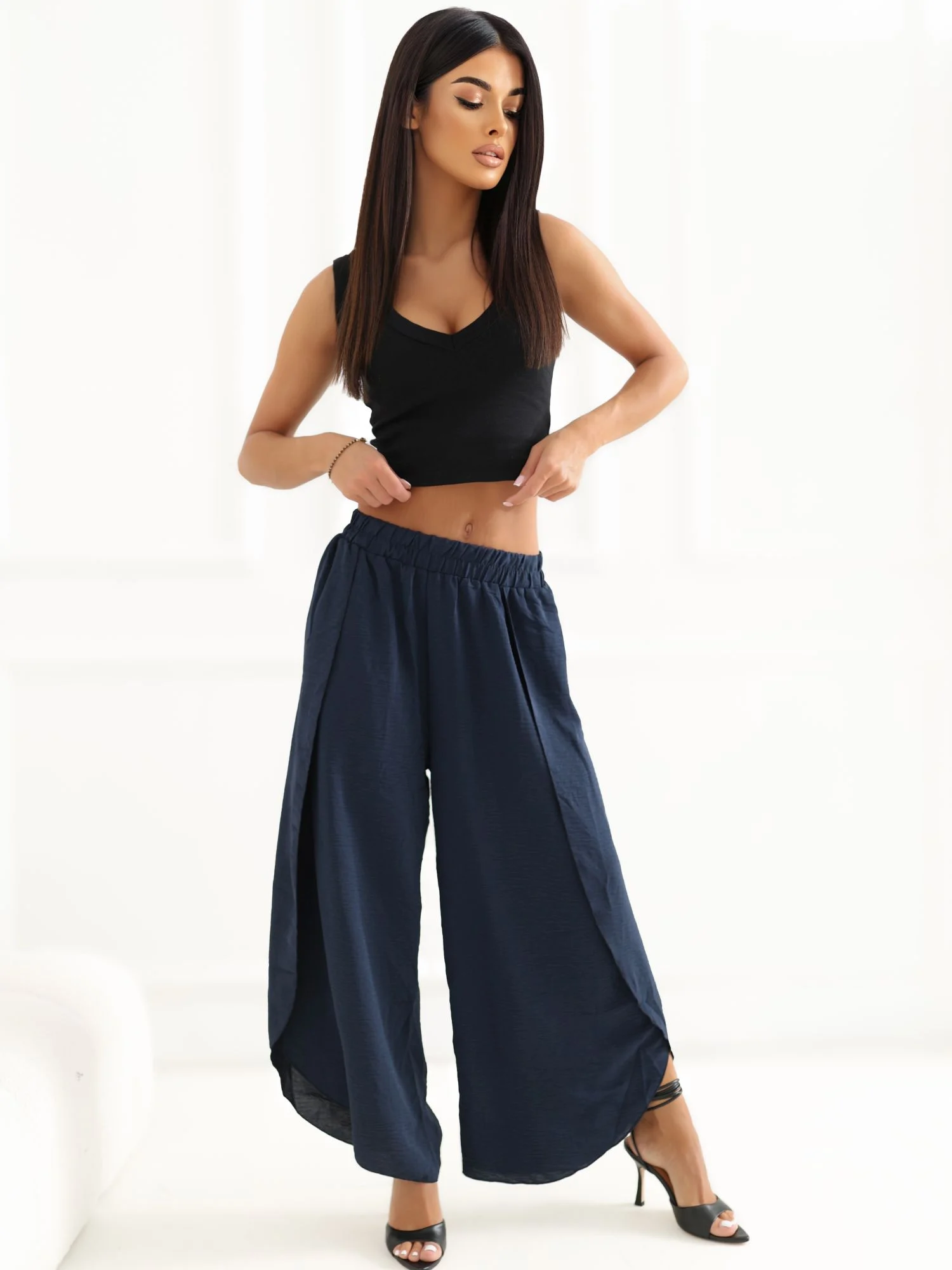 Pantaloni Dama 7/8, Cu slit, Miss kimery, Bleumarin - Image 7