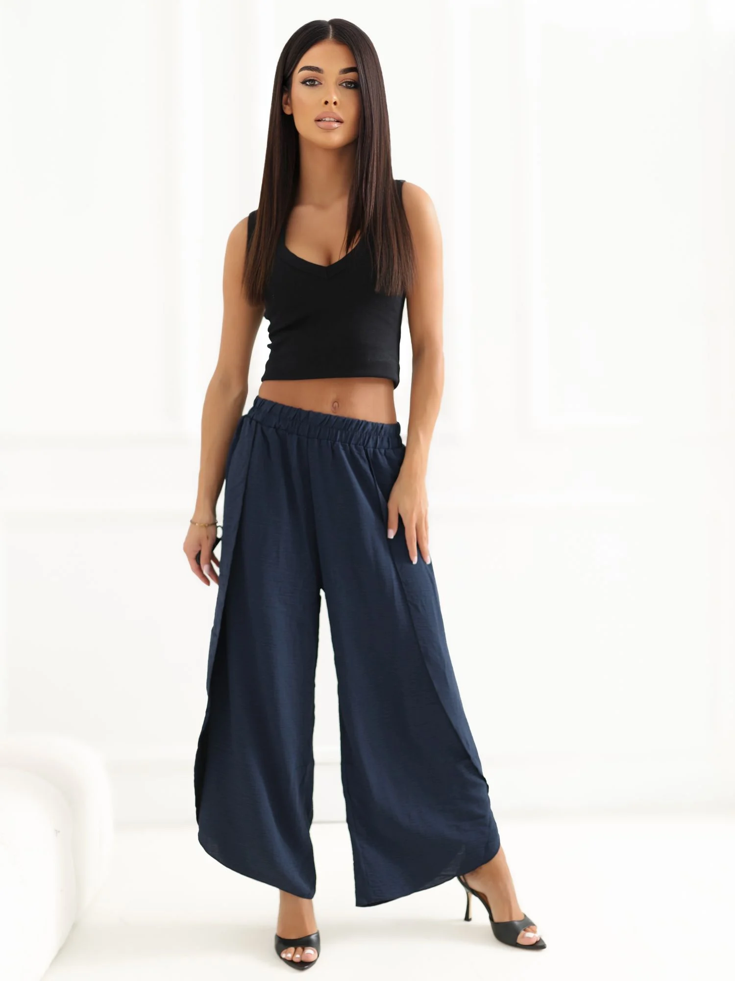 Pantaloni Dama 7/8, Cu slit, Miss kimery, Bleumarin - Image 5