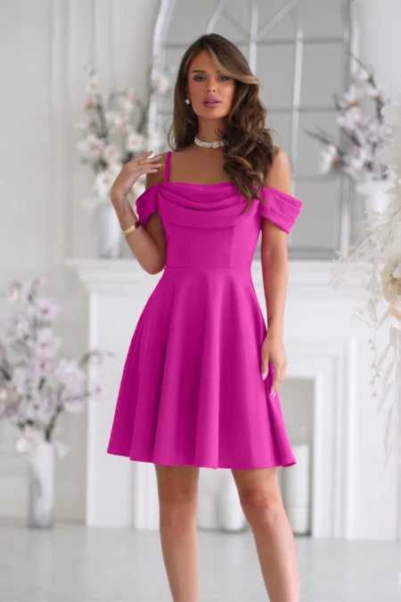 Rochie Dama Mini, Bicotone, Fucsia