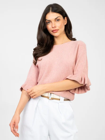 Pulover Dama Maneca 3/4, Elegant, ITALY MODA, Roz Eleganta Office