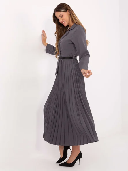 Rochie Dama Maxi, Lejera, ITALY MODA, Gri Eleganta Office